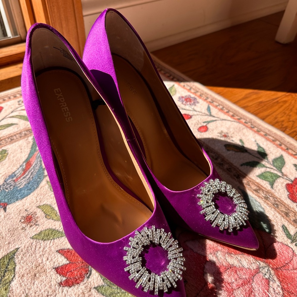 Express Violet Heels With Silver Embellishments - image 7